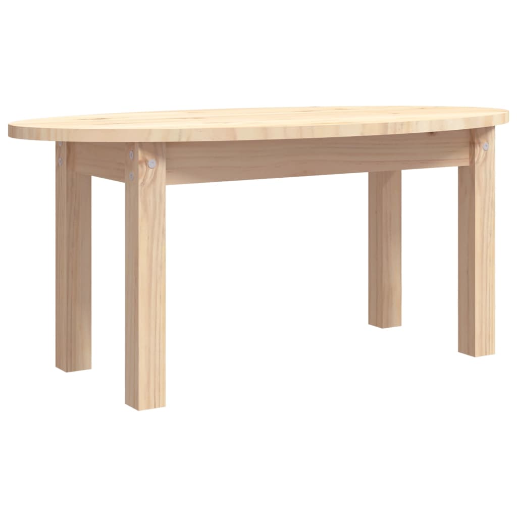Mesa De Centro De Madera Maciza De Pino 80x40x35 Cm_0