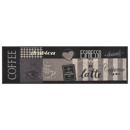 Vidaxl Alfombra De Cocina Lavable Terciopelo Negro Café 45x150 Cm_1