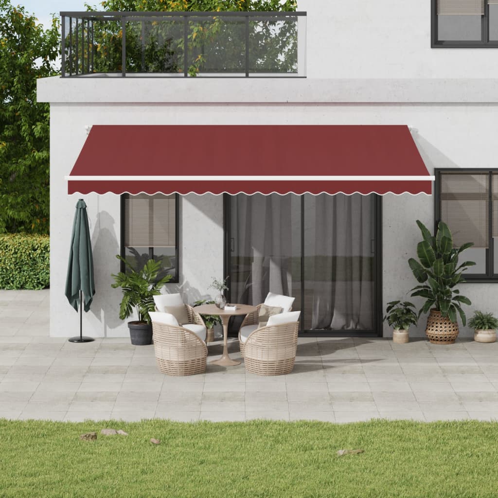 Toldo Retráctil Automático Con Luces Led Burdeos 500x350 Cm_1