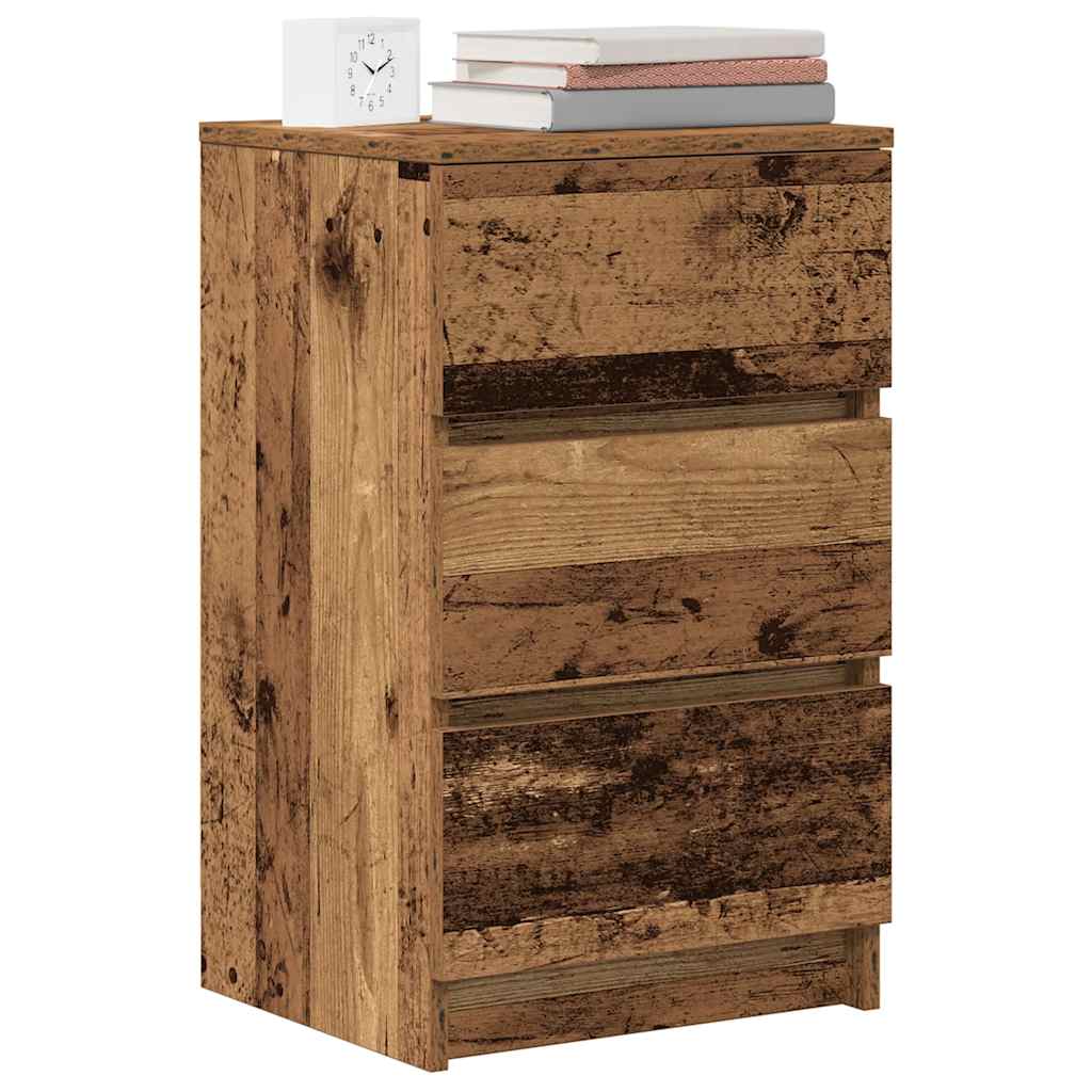 Mesillas De Noche Con 3 Cajones 2 Uds Madera Vieja 39x35x65 Cm_2