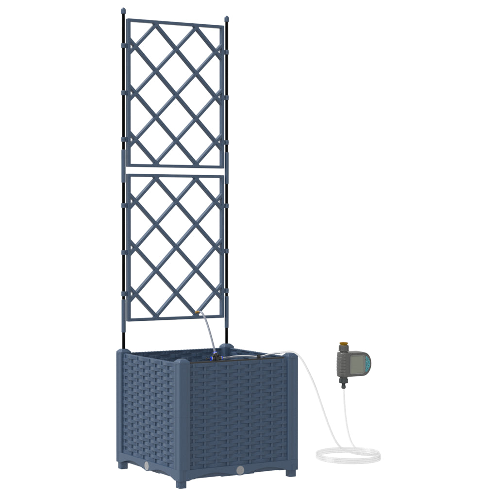 Vidaxl Jardineras Gris 40 X 40 X 142 Cm Acero_0