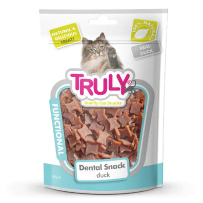 Snack Semihumedo Cuidado Dental Para Gato Truly 20 Bolsas X 50 Gr_0