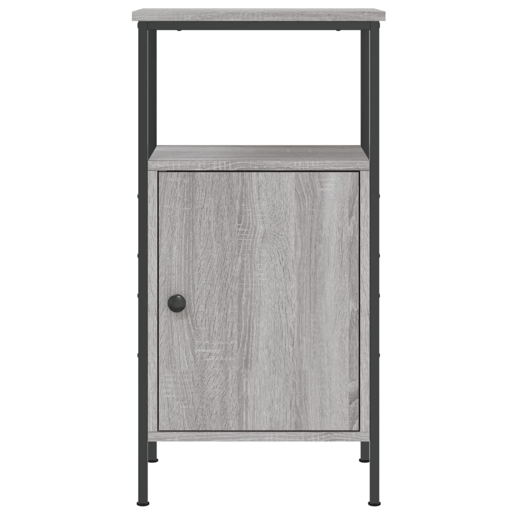 Mesita De Noche Madera De Ingeniería Gris Sonoma 41x31x80 Cm_3