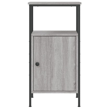 Mesita De Noche Madera De Ingeniería Gris Sonoma 41x31x80 Cm_3