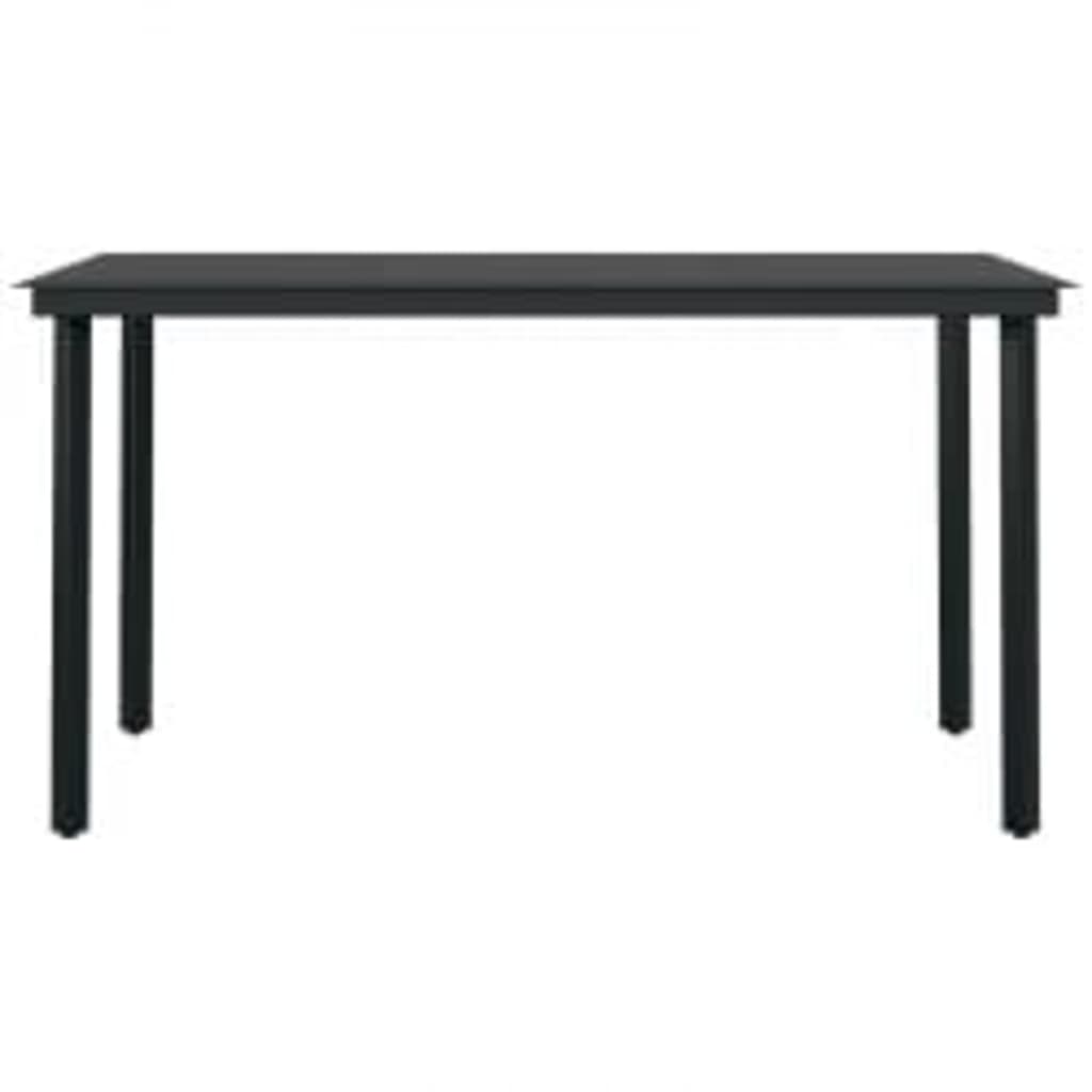 Juego De Comedor De Jardín 7 Piezas Con Cojines Gris Y Negro / Vetonek_4