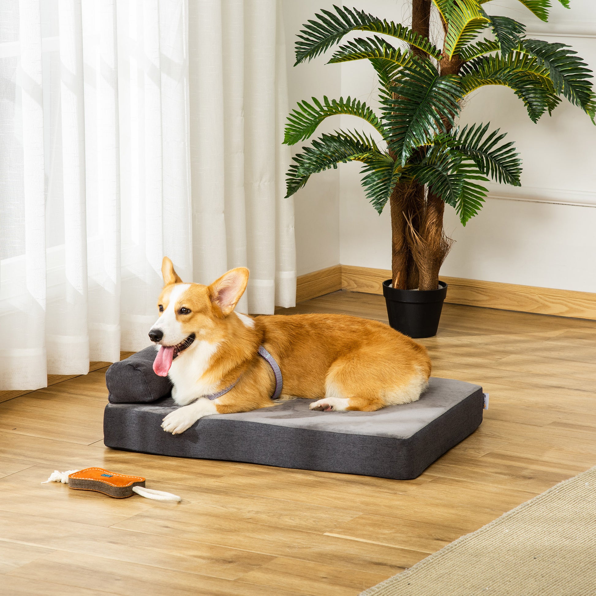 Pawhut Cama Para Perros Lavable Con Almohada Extraíble Y Espuma Viscoelástica_1