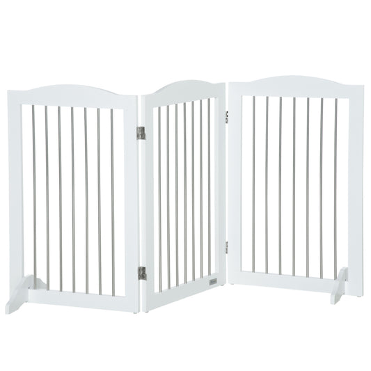Pawhut Barrera De Seguridad Para Perros Plegable 154x30x80 Cm Con Soporte De Pie_0