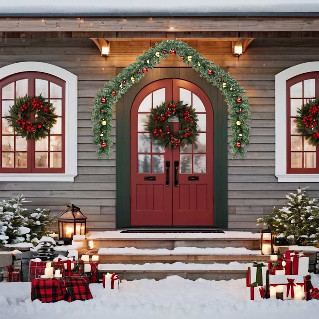 Vidaxl Guirnalda De Navidad Decorada Con Bolas Y Luces Led 5 M_1