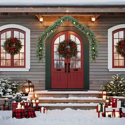 Vidaxl Guirnalda De Navidad Decorada Con Bolas Y Luces Led 5 M_1
