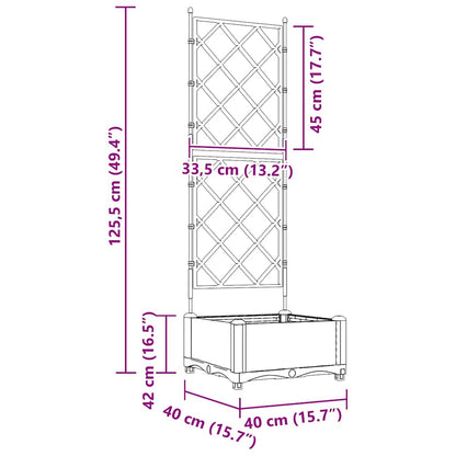 Vidaxl Maceta De Jardín Con Enrejado Blanco 40 X 40 X 125.5 Cm Pp_2