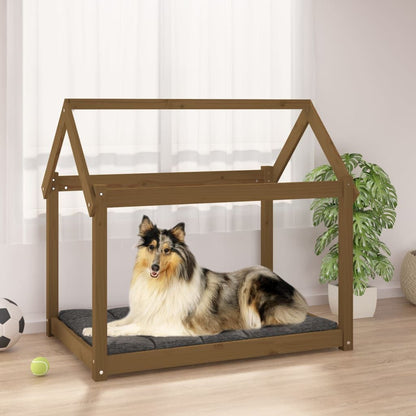 Vidaxl Cama Para Perros Madera Maciza Pino Marrón Miel 101x70x90 Cm_1
