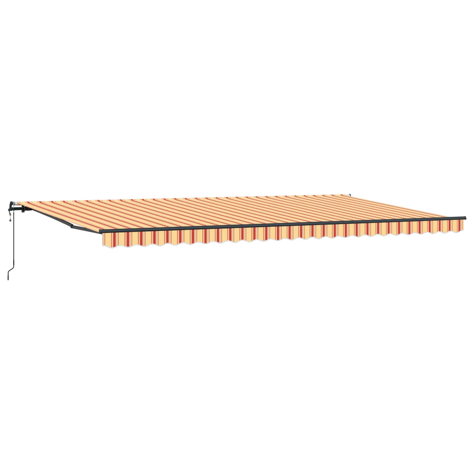 Toldo Retráctil Amarillo Y Naranja 600 X 350 Cm Tela Y Aluminio_0