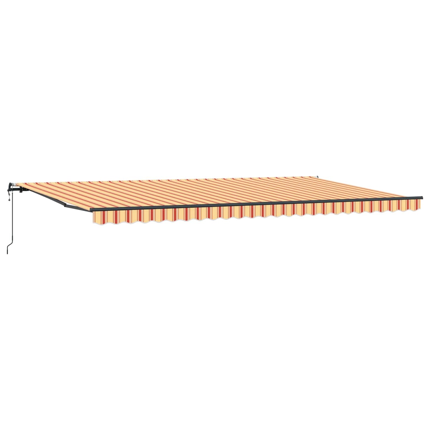 Toldo Retráctil Amarillo Y Naranja 600 X 300 Cm Tela Y Aluminio_0