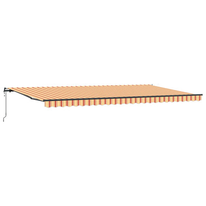 Toldo Retráctil Amarillo Y Naranja 600 X 300 Cm Tela Y Aluminio_0
