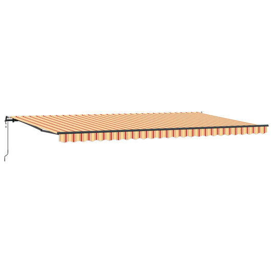 Toldo Retráctil Amarillo Y Naranja 600 X 300 Cm Tela Y Aluminio_0