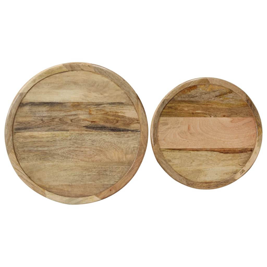Juego De Mesas De Centro 2 Piezas Madera Maciza De Mango_2