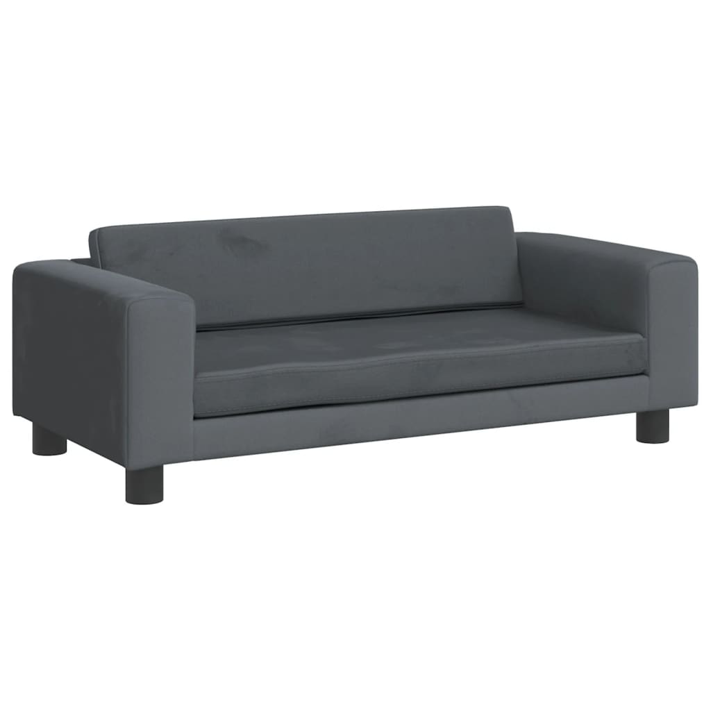 Cama De Perros Con Extensión Terciopelo Gris Oscuro 100x50x30cm / Vetonek_1