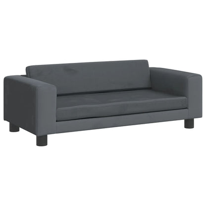 Cama De Perros Con Extensión Terciopelo Gris Oscuro 100x50x30cm / Vetonek_1