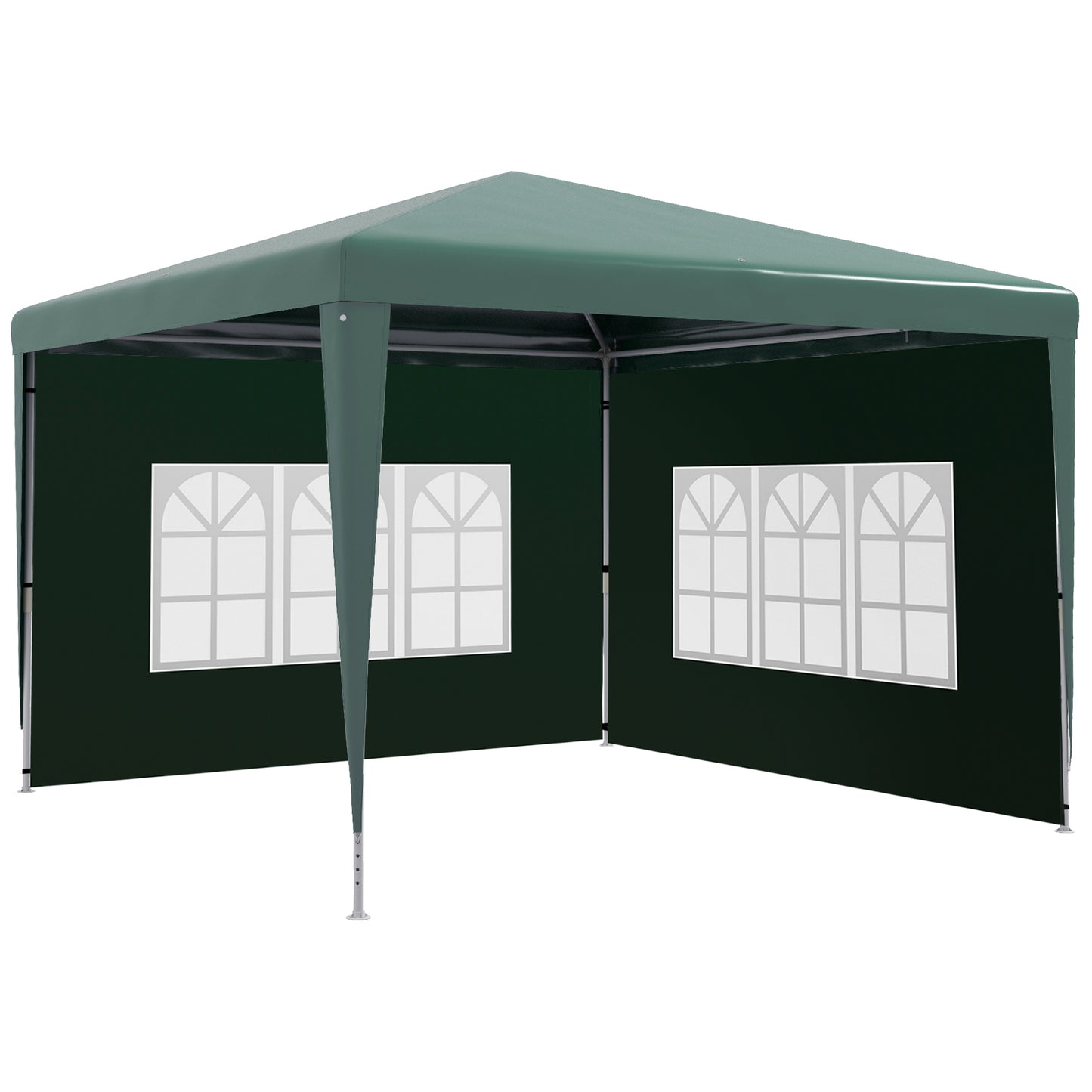 Outsunny Conjunto De 1 Carpa De Jardín 3x3 M Y 2 Paredes Laterales 3x2 M Verde_0