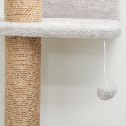 Pawhut Árbol Para Gatos De Pared De 5 Niveles 48x21x180 Cm Gris Claro_3