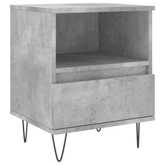 Mesita De Noche Madera De Ingeniería Gris Hormigón 40x35x50 Cm_0