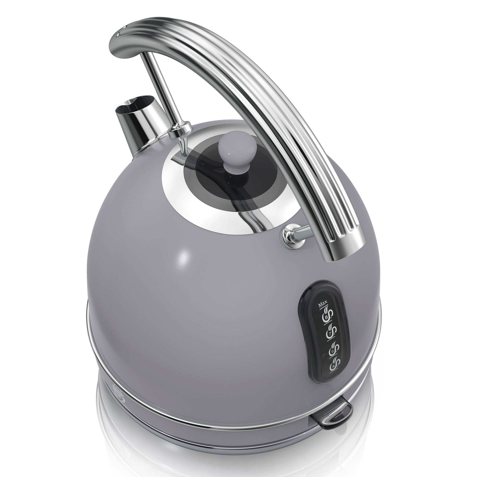 Set Desayuno Retro Hervidor De Agua 1,8 L Inalámbrico, Tostadora 2 Rebanadas Anchas, Vintage Swan Stp7050grneu Gris_5