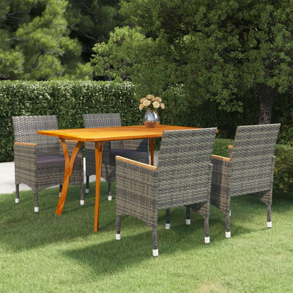 Juego De Comedor Para Jardín De 5 Piezas Gris / Vetonek_2
