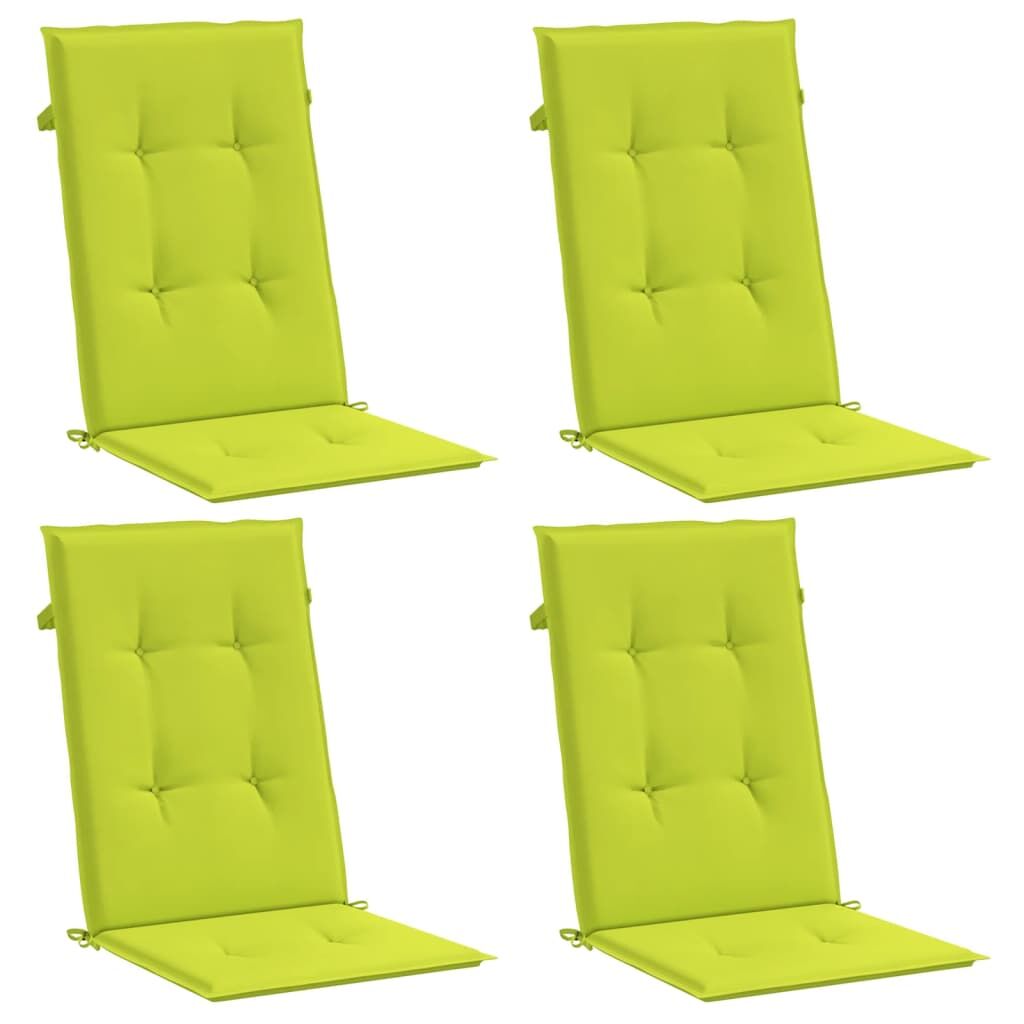 Vidaxl Cojín Silla De Jardín Respaldo Alto 4 Uds Tela Verde 120x50x3cm_0