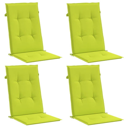 Vidaxl Cojín Silla De Jardín Respaldo Alto 4 Uds Tela Verde 120x50x3cm_0