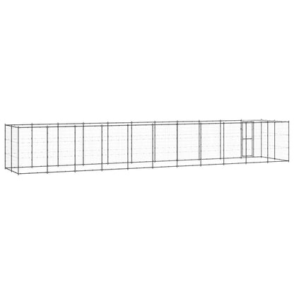 Vidaxl Perrera De Exterior De Acero Con Techo 26,62 M²_3