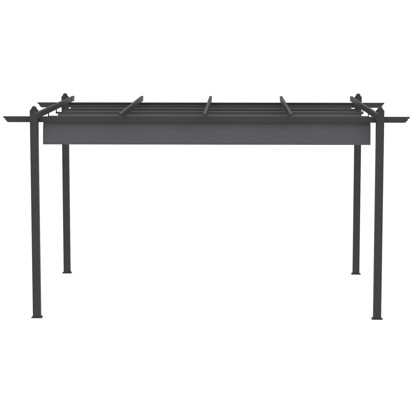 Outsunny Pérgola De Jardín 4x3 M Con Techo Retráctil Y Marco De Aluminio Gris_4