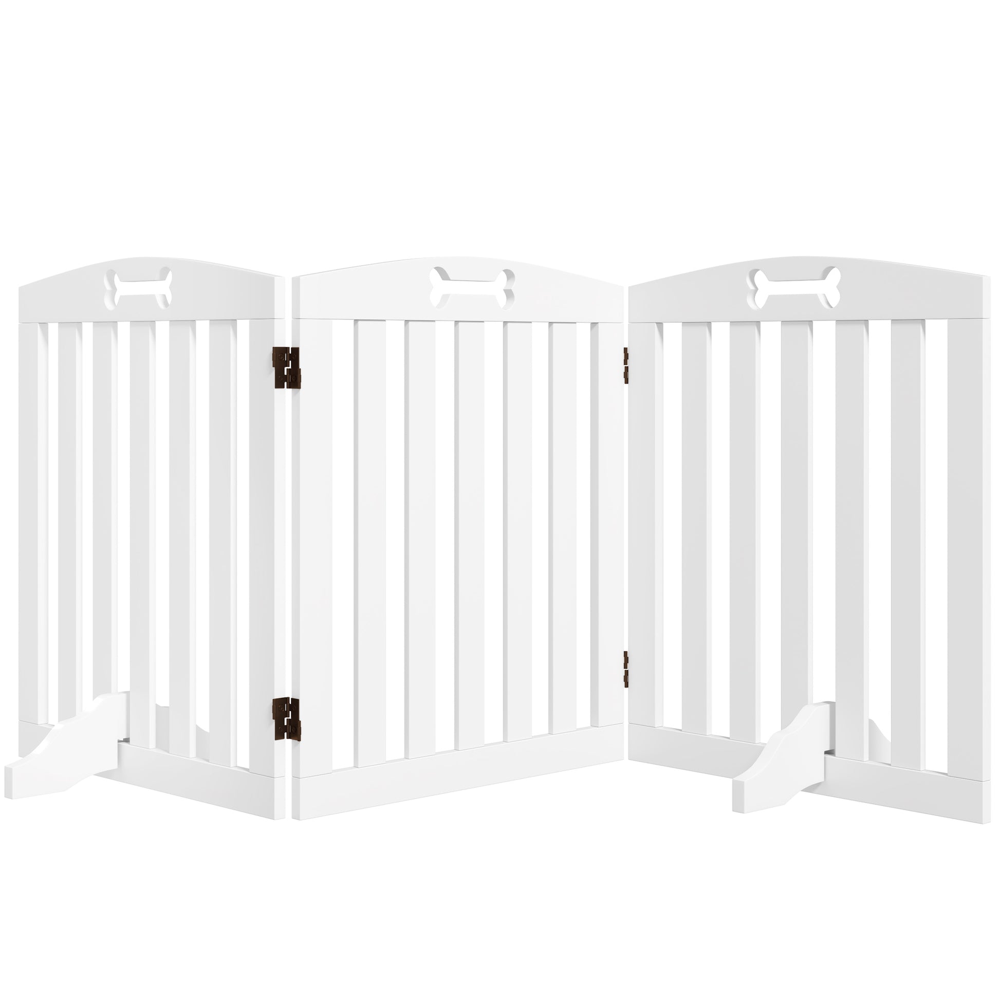 Pawhut Barrera De Seguridad Para Perros Plegable 155 Cm De 3 Paneles Blanco_0