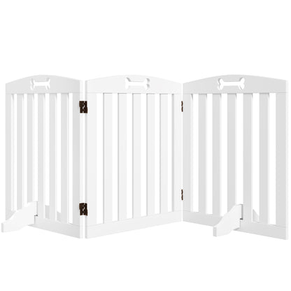 Pawhut Barrera De Seguridad Para Perros Plegable 155 Cm De 3 Paneles Blanco_0