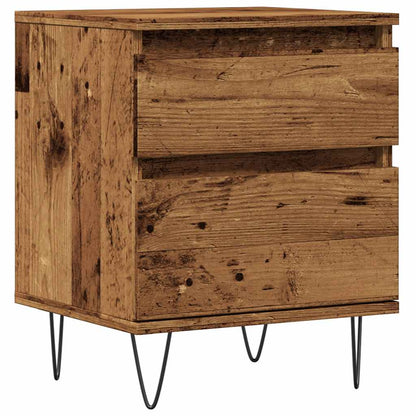Mesita De Noche Madera Ingeniería Madera Envejecida 40x35x50 Cm_0