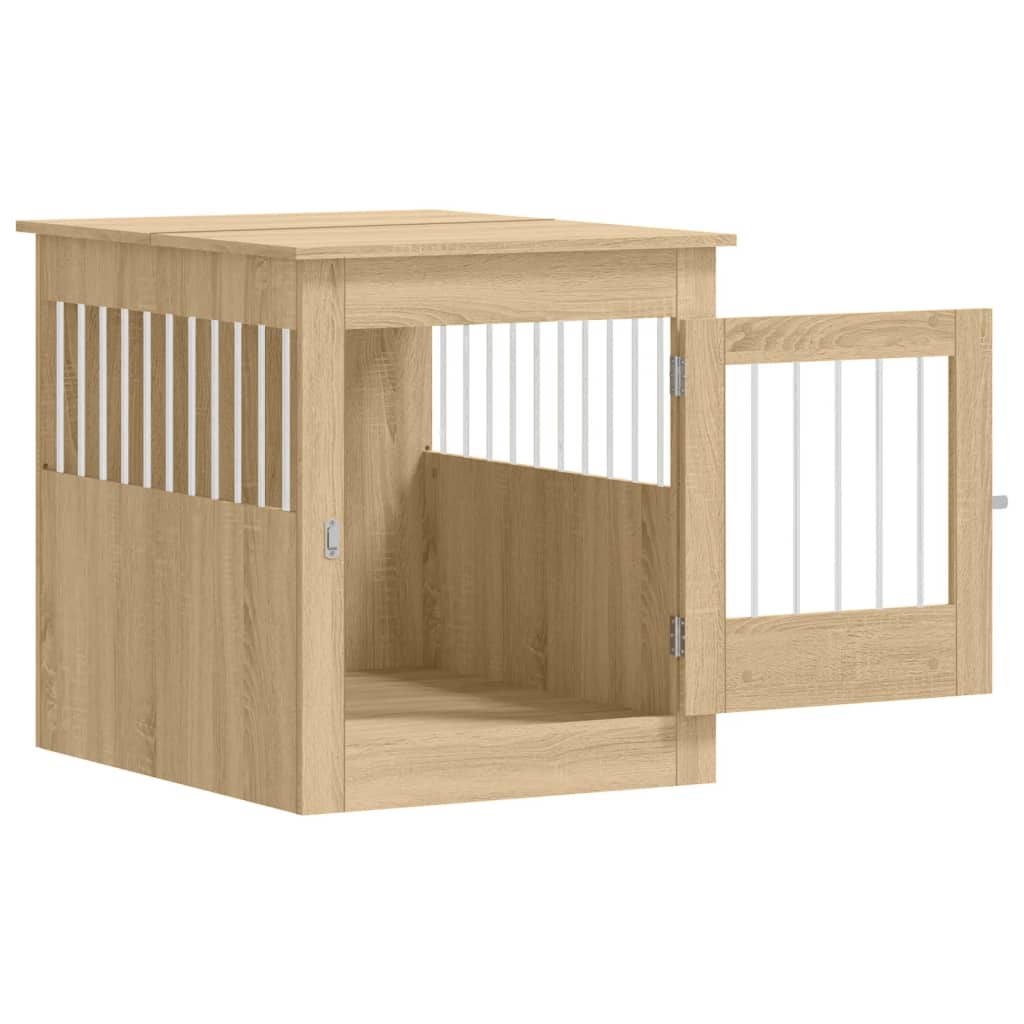 Vidaxl Jaula Para Perros Madera Ingeniería Roble Sonoma 64,5x80x71 Cm_5