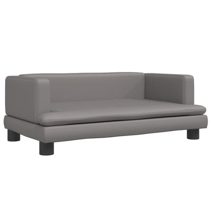 Cama Para Perros De Cuero Sintético Gris 80x45x30 Cm / Vetonek_3