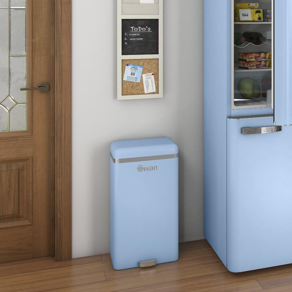 Swan Cubo De Basura Cocina Automático, Sensor De Movimiento, 45l, Metálico, Papelera Reciclaje, Swka4500blneu, Azul_2