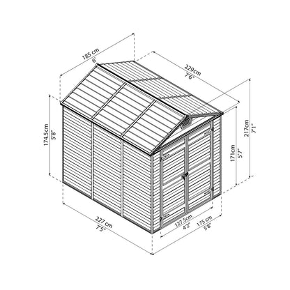 Canopia Skylight Caseta De Jardín Policarbonato 229X185X217 cm Gris