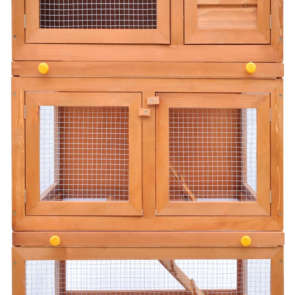 Jaula De Madera Para Conejos De Exterior, 3 Niveles_3