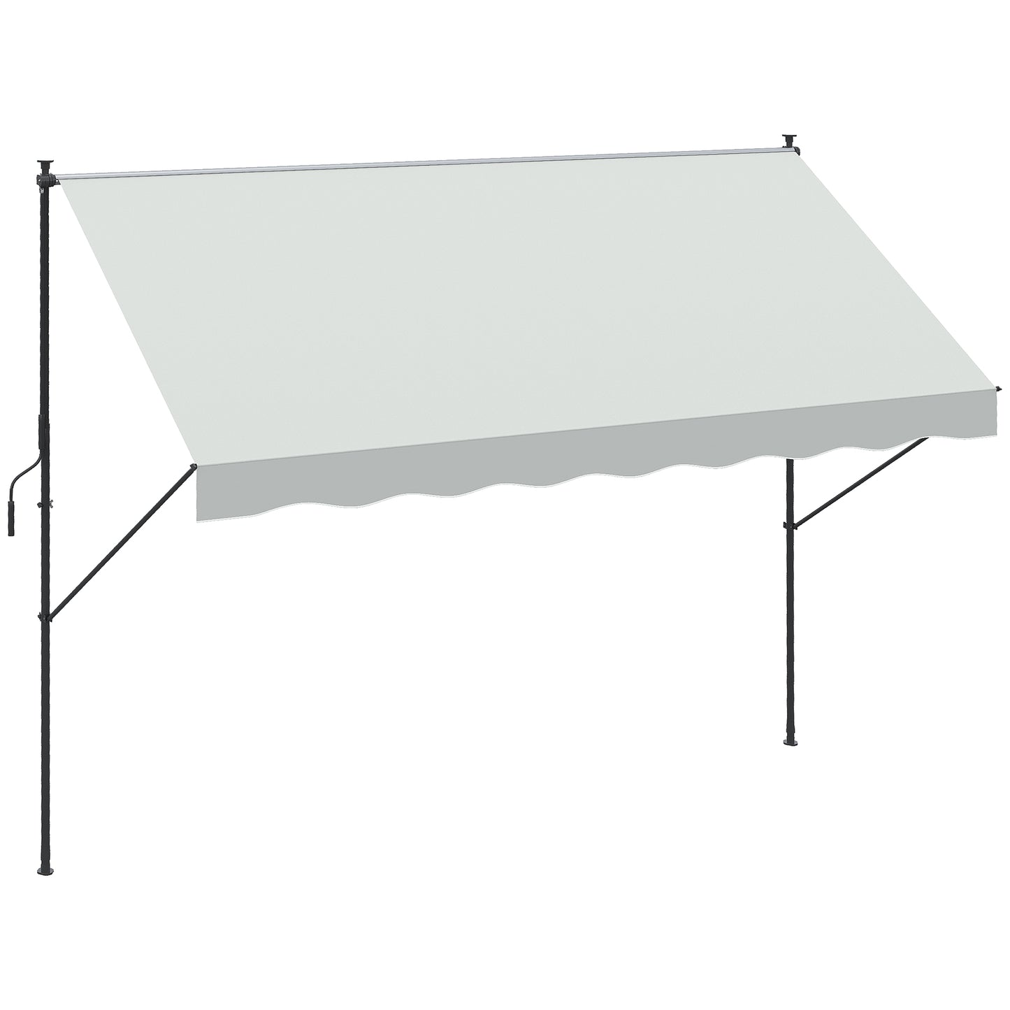 Outsunny Toldo Manual Retráctil 300x175x210-310cm Manivela Protección Uv40 Crema_0
