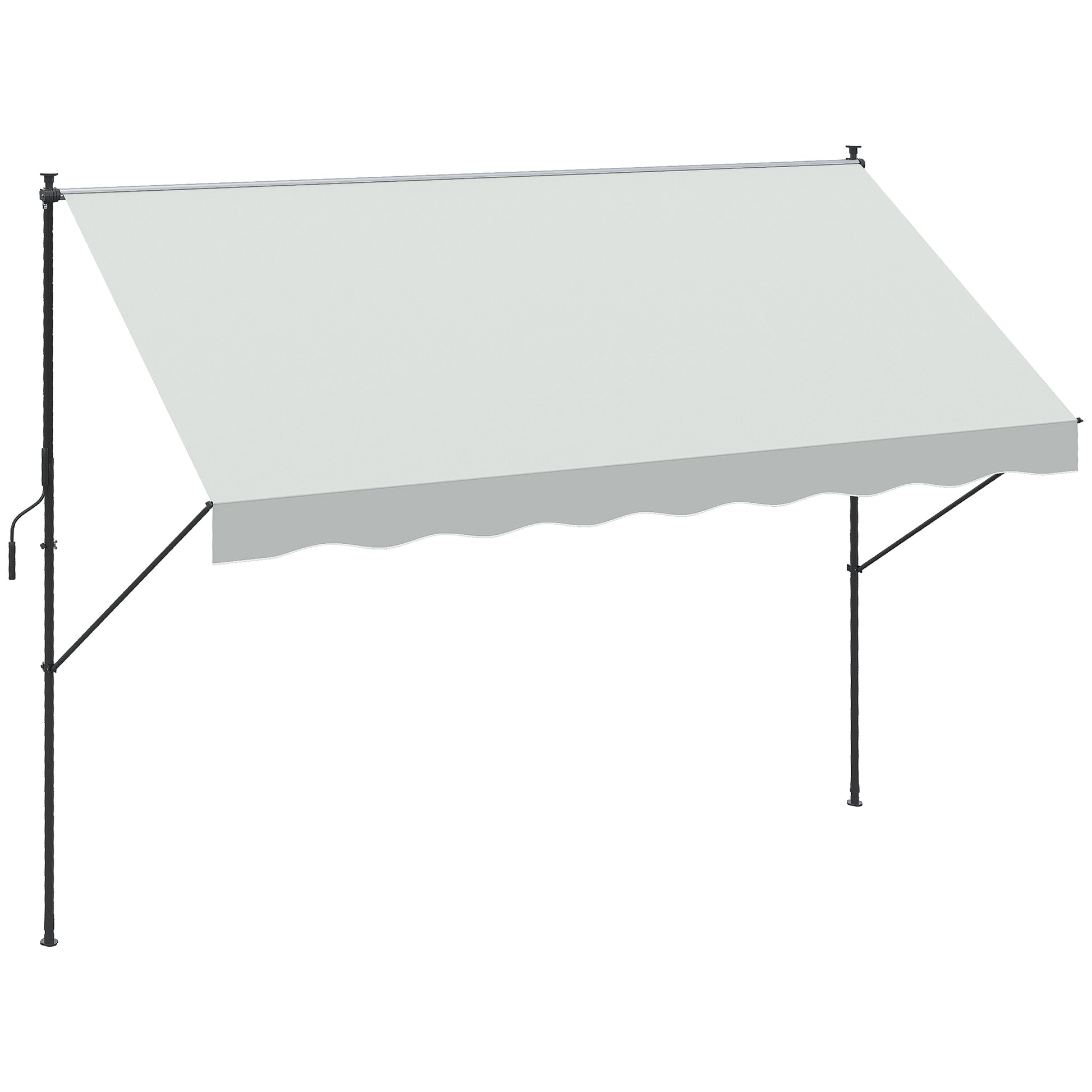 Outsunny Toldo Manual Retráctil 300x175x210-310cm Manivela Protección Uv40 Crema_0