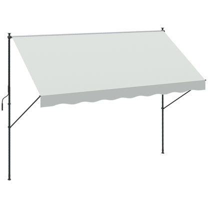 Outsunny Toldo Manual Retráctil 300x175x210-310cm Manivela Protección Uv40 Crema_0