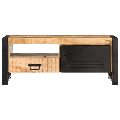 Mesa De Centro De Madera De Mango Rugosa 100x50x40 Cm_1