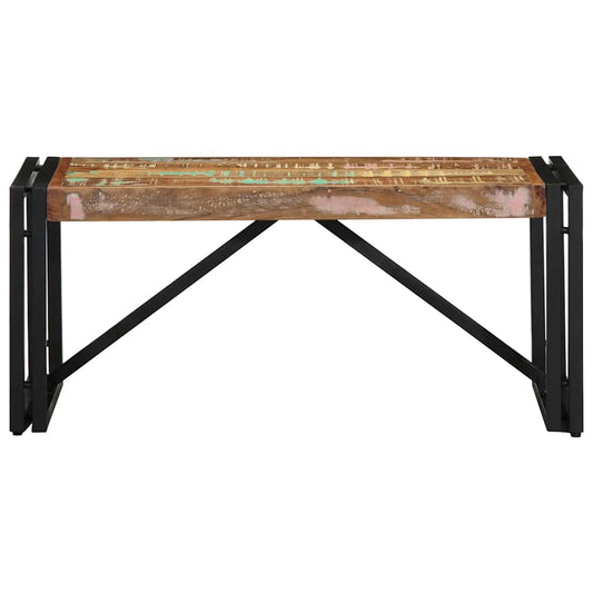 Mesa De Centro Multicolor 80x40x35 Cm Madera Maciza Reciclada_0