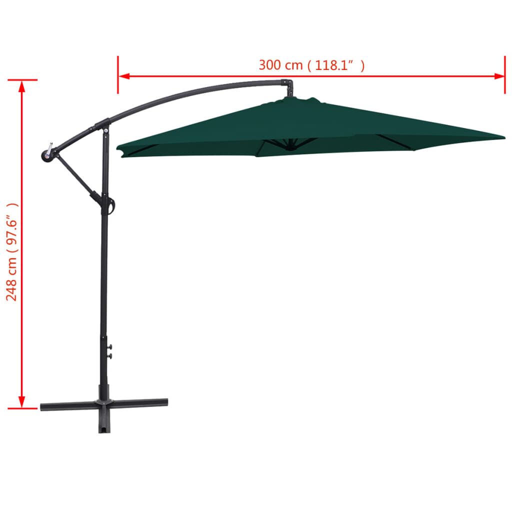 Vidaxl Sombrilla Voladiza 3 M Verde_2