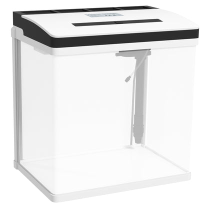 Pawhut Acuario De Cristal 28l Con Sistema De Filtro Luz Led 38x26x39,5 Cm Blanco_0