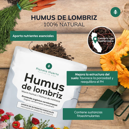 Pack 2x Humus de Lombriz 100% Natural Planeta Huerto 10 L