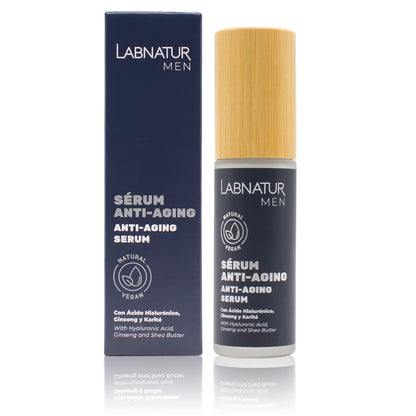 Sérum Facial para Hombre Labnatur 30 ml | Hidratación, Firmeza y Antiedad | Ácido Hialurónico y Ginseng | Vegano_0