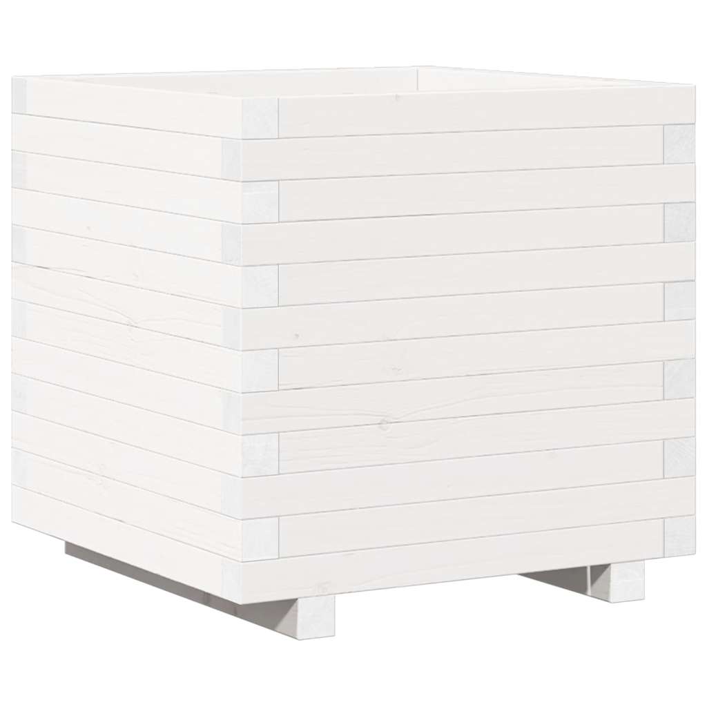 Jardinera Madera Maciza De Pino Blanco 50x50x49,5 Cm_0