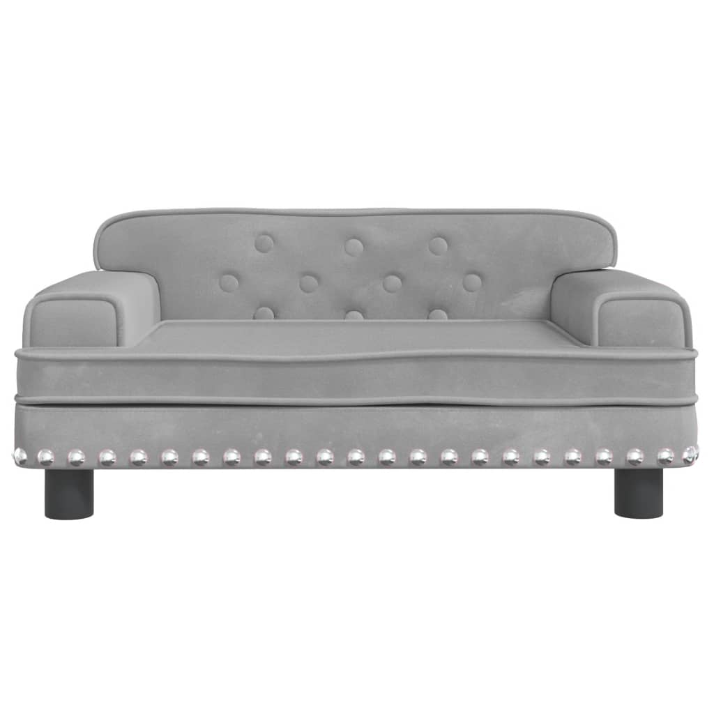Cama Para Perros De Terciopelo Gris Claro 70x45x30 Cm / Vetonek_3